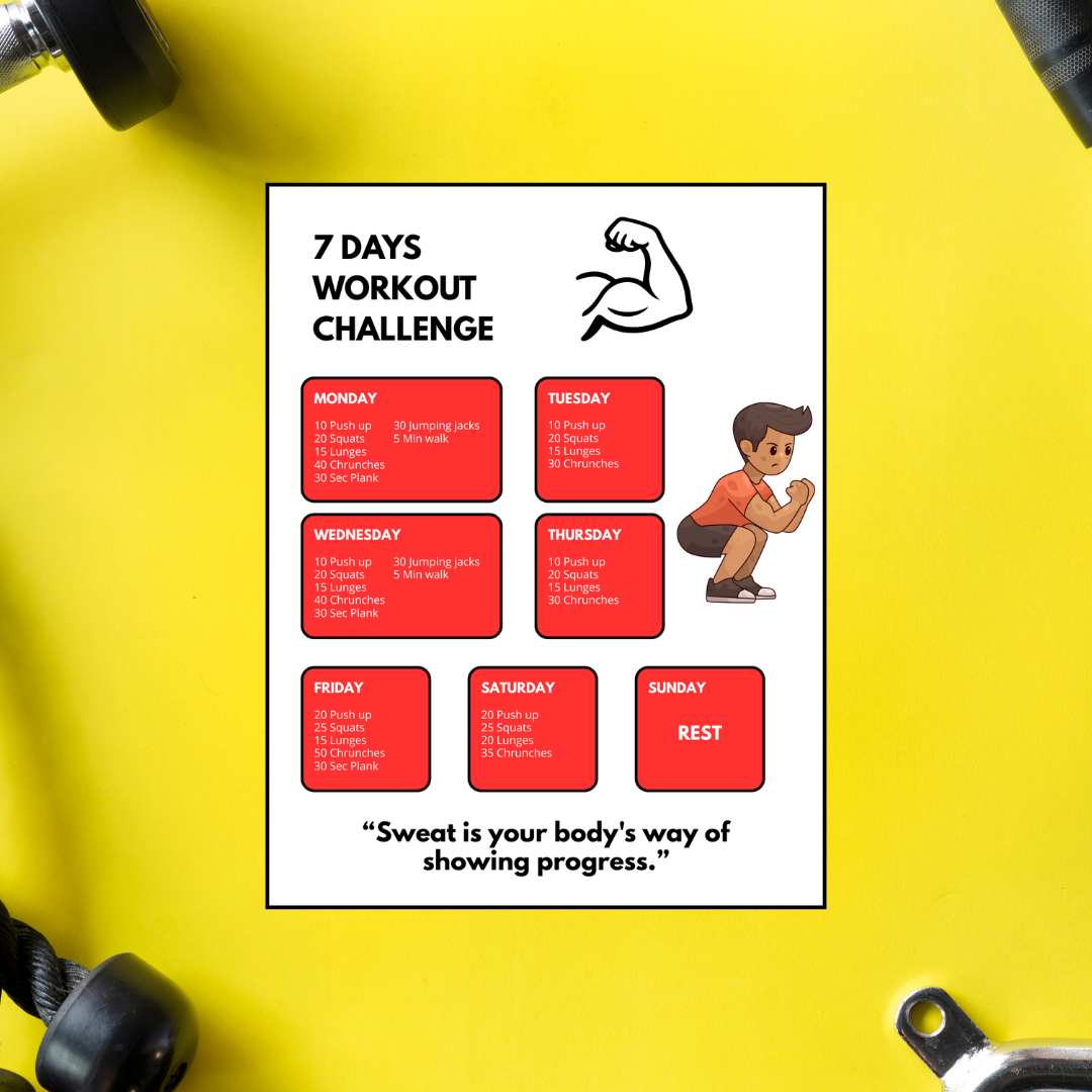 The 7-Day No-Equipment Home Workout Challenge: Your Quick Start Fitness Plan + Free Weekly Planner