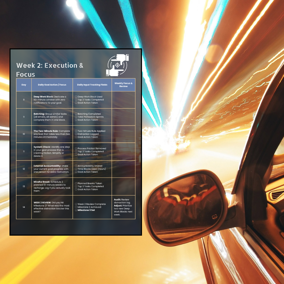 The 30-Day Goal Accelerator Digital Planner: Project & Productivity Tracker + FREE Weekly Planner