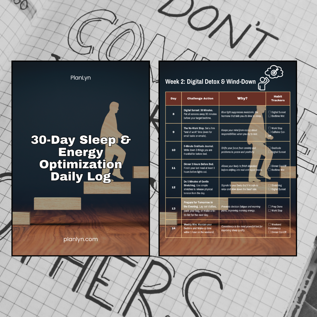 The 30-Day Sleep & Energy Optimization Digital Planner + FREE Weekly Planner